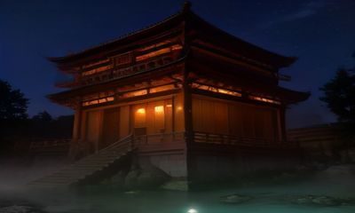 手机屏幕上显示福利网站导航页面，背景是模糊的城市夜景，体现移动端访问场景
